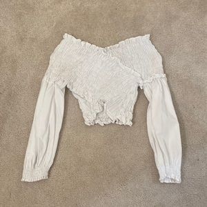 Off shoulder white crop top